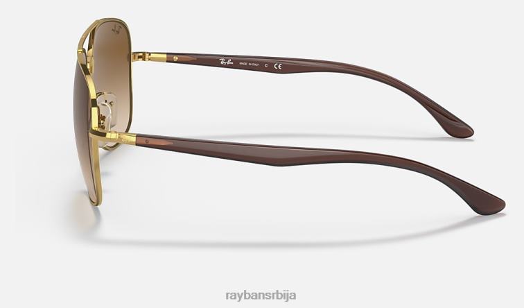 Ray-Ban рб3683 P0HP1306 наочаре за сунце полирано злато/браон мушкарци