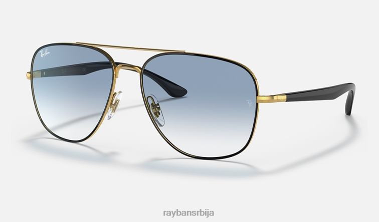 Ray-Ban рб3683 P0HP1311 наочаре за сунце полирано црно на златно/плаво мушкарци