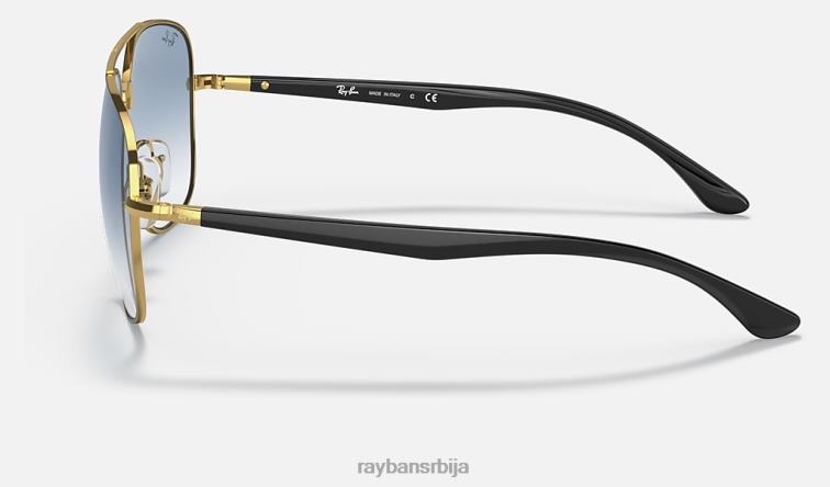 Ray-Ban рб3683 P0HP1311 наочаре за сунце полирано црно на златно/плаво мушкарци