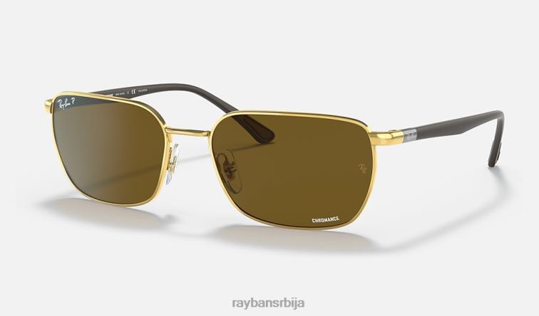 Ray-Ban рб3684цх цхроманце P0HP1318 наочаре за сунце полирано злато/браон мушкарци