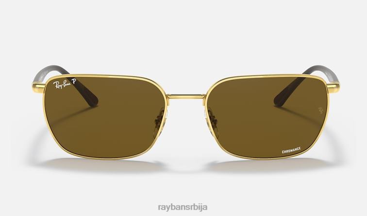 Ray-Ban рб3684цх цхроманце P0HP1318 наочаре за сунце полирано злато/браон мушкарци