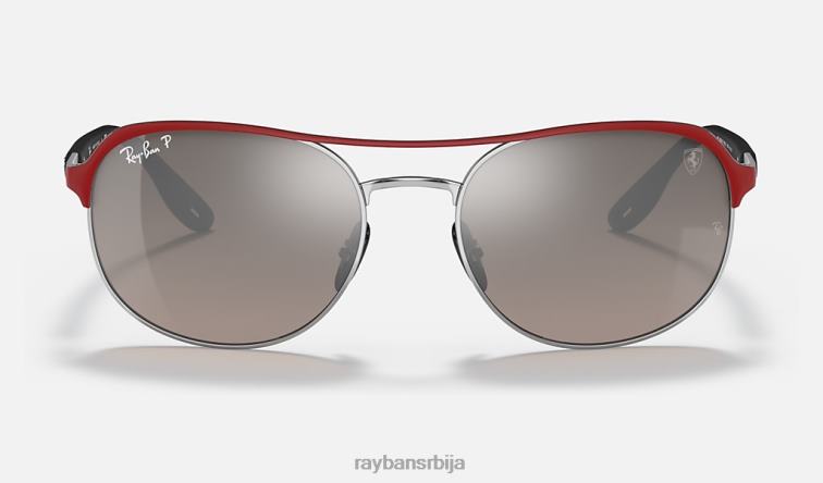 Ray-Ban рб3685м сцудериа феррари колекција P0HP1339 наочаре за сунце мат црвена/сребрна мушкарци