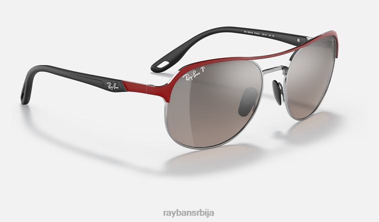 Ray-Ban рб3685м сцудериа феррари колекција P0HP1339 наочаре за сунце мат црвена/сребрна мушкарци