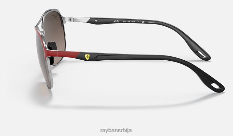 Ray-Ban рб3685м сцудериа феррари колекција P0HP1339 наочаре за сунце мат црвена/сребрна мушкарци