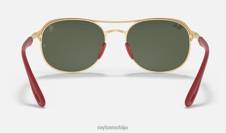 Ray-Ban рб3685м сцудериа феррари колекција P0HP1340 наочаре за сунце полирано црно на златно/зелено мушкарци