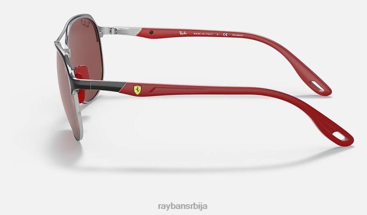 Ray-Ban рб3685м сцудериа феррари колекција P0HP1343 наочаре за сунце углачано црно на сребро/сребро мушкарци