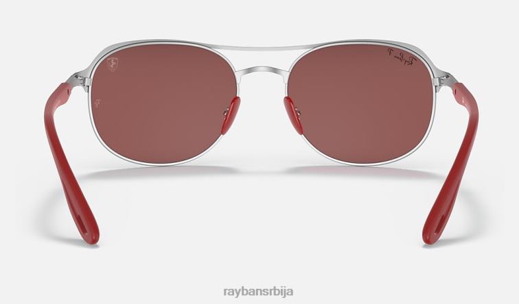 Ray-Ban рб3685м сцудериа феррари колекција P0HP1343 наочаре за сунце углачано црно на сребро/сребро мушкарци