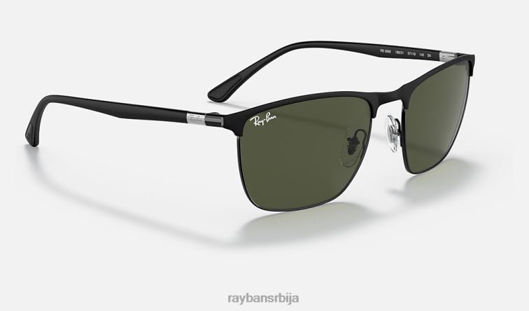 Ray-Ban рб3686 P0HP1416 наочаре за сунце мат црна/зелена мушкарци