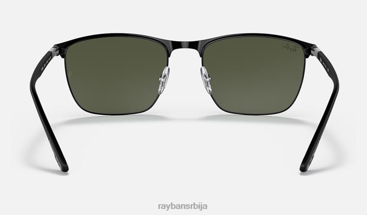 Ray-Ban рб3686 P0HP1416 наочаре за сунце мат црна/зелена мушкарци
