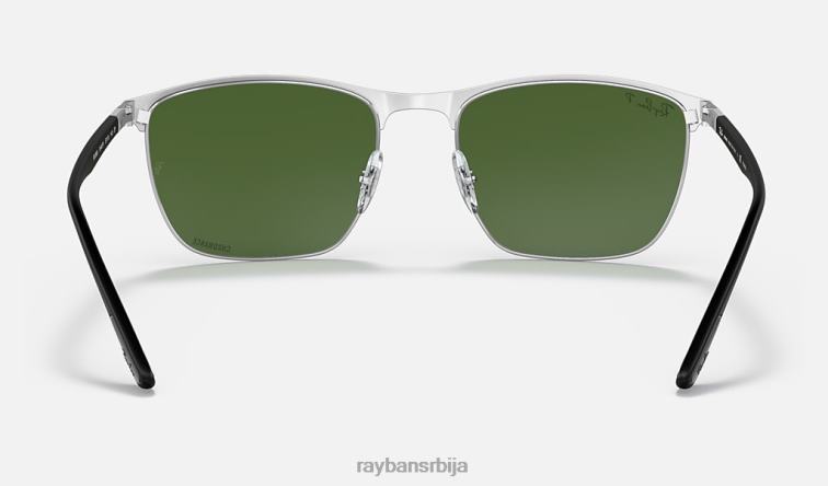 Ray-Ban рб3686 цхроманце P0HP1417 наочаре за сунце полирано црно на сребрно/тамно зелено мушкарци