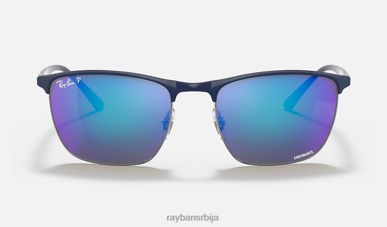 Ray-Ban рб3686 цхроманце P0HP1418 наочаре за сунце углачано плаво на гунметал/плаво мушкарци