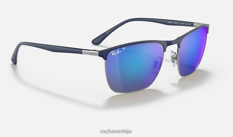 Ray-Ban рб3686 цхроманце P0HP1418 наочаре за сунце углачано плаво на гунметал/плаво мушкарци
