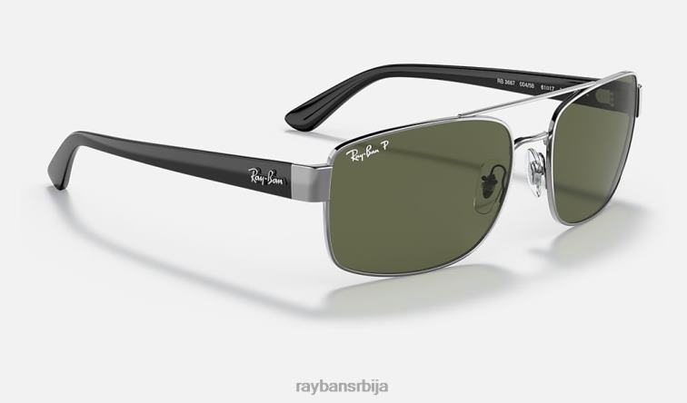 Ray-Ban рб3687 P0HP1432 наочаре за сунце углачан гунметал/зелено мушкарци