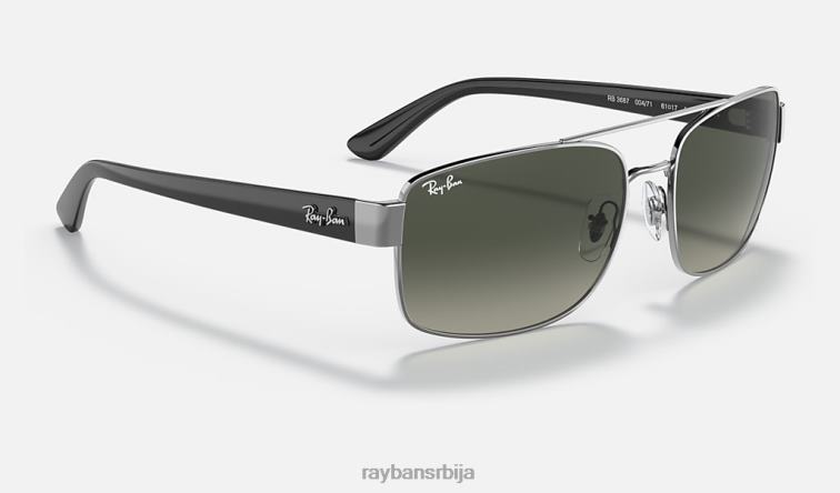 Ray-Ban рб3687 P0HP1433 наочаре за сунце углачан гунметал/сива мушкарци