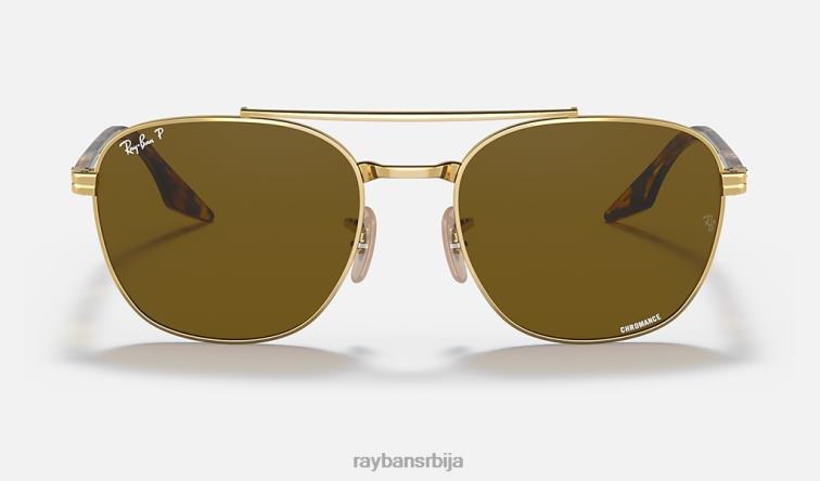 Ray-Ban рб3688 цхроманце P0HP1434 наочаре за сунце полирано злато/браон мушкарци