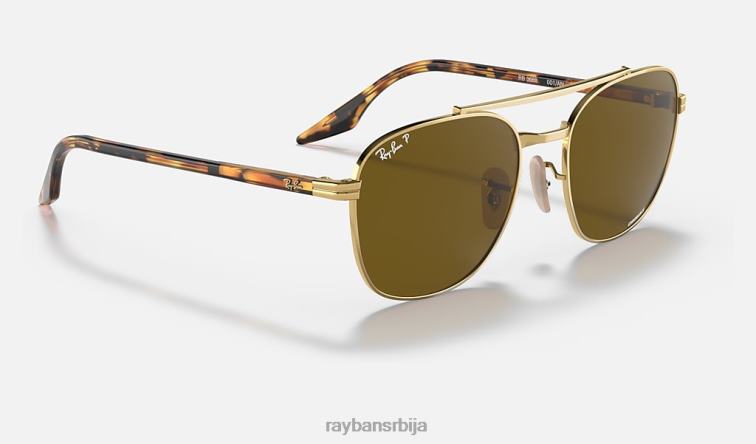 Ray-Ban рб3688 цхроманце P0HP1434 наочаре за сунце полирано злато/браон мушкарци