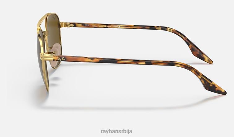 Ray-Ban рб3688 цхроманце P0HP1434 наочаре за сунце полирано злато/браон мушкарци