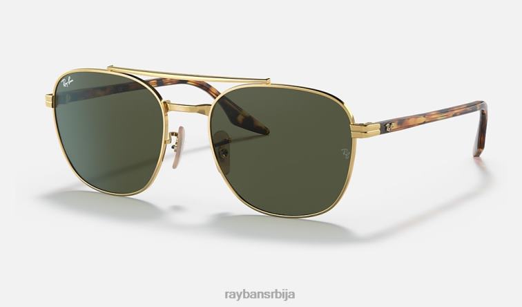 Ray-Ban рб3688 P0HP456 наочаре за сунце полирано златно/зелено мушкарци