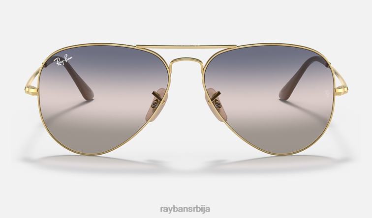 Ray-Ban рб3689 би-градиент P0HP1331 наочаре за сунце полирано злато/розе/плаво мушкарци