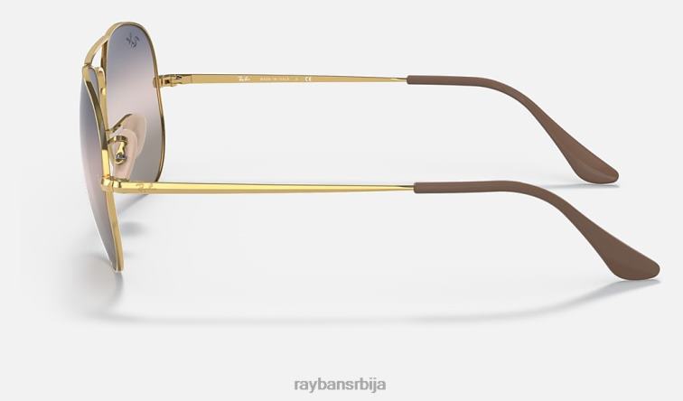 Ray-Ban рб3689 би-градиент P0HP1331 наочаре за сунце полирано злато/розе/плаво мушкарци