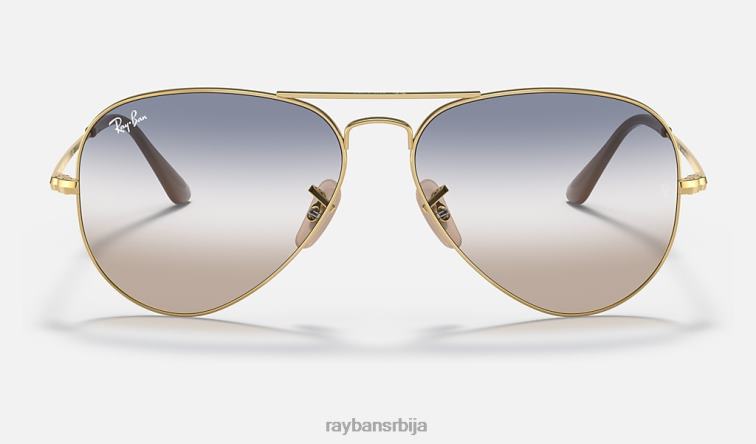 Ray-Ban рб3689 би-градиент P0HP1333 наочаре за сунце полирано злато/плаво/браон мушкарци