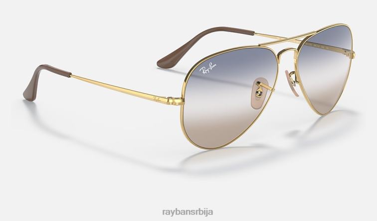 Ray-Ban рб3689 би-градиент P0HP1333 наочаре за сунце полирано злато/плаво/браон мушкарци