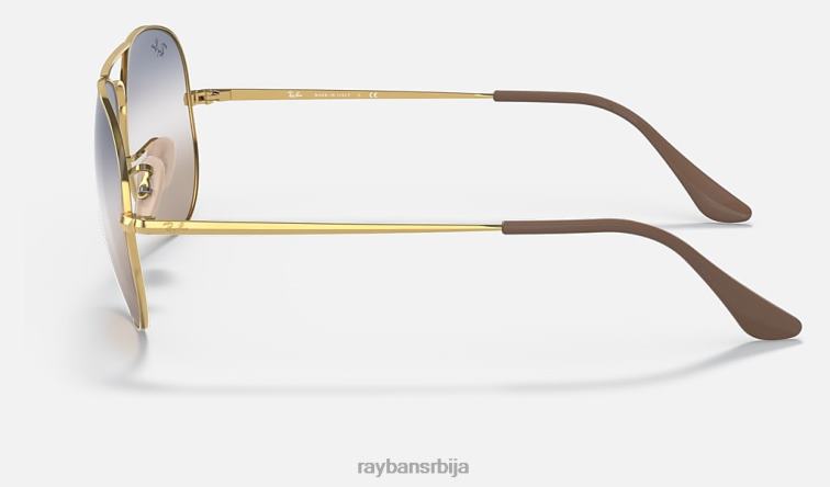 Ray-Ban рб3689 би-градиент P0HP1333 наочаре за сунце полирано злато/плаво/браон мушкарци