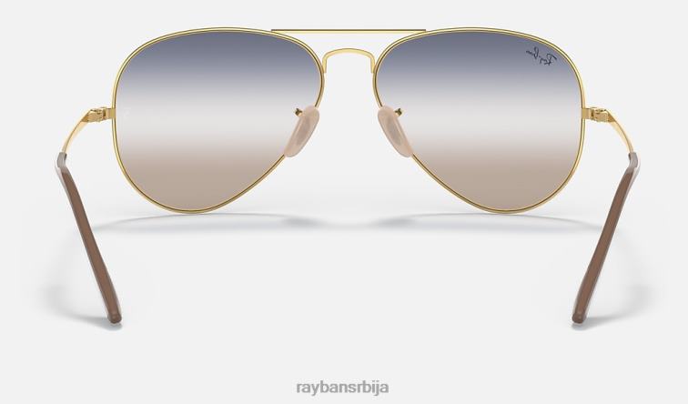 Ray-Ban рб3689 би-градиент P0HP1333 наочаре за сунце полирано злато/плаво/браон мушкарци