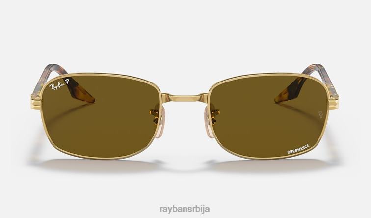 Ray-Ban рб3690 цхроманце P0HP1424 наочаре за сунце полирано злато/браон мушкарци