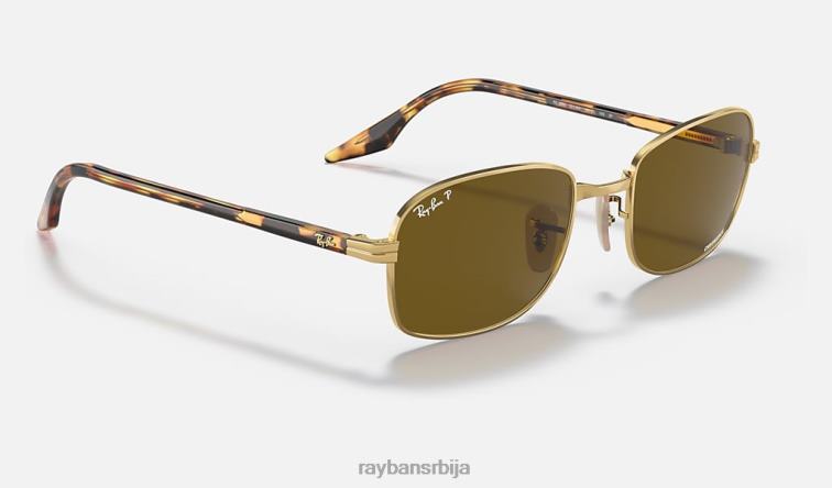 Ray-Ban рб3690 цхроманце P0HP1424 наочаре за сунце полирано злато/браон мушкарци