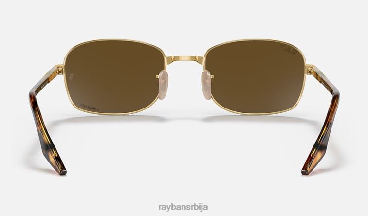 Ray-Ban рб3690 цхроманце P0HP1424 наочаре за сунце полирано злато/браон мушкарци