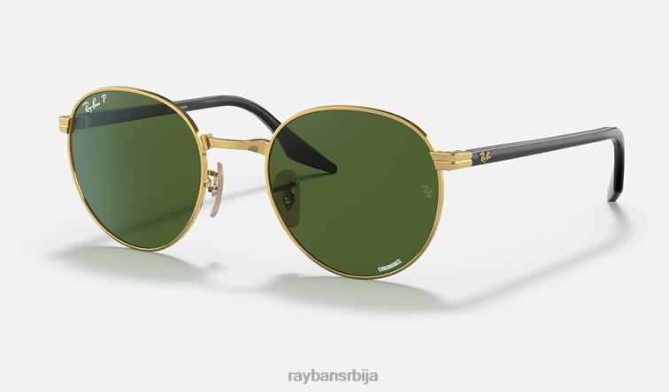Ray-Ban рб3691 цхроманце P0HP1410 наочаре за сунце полирано златно/тамно зелено мушкарци