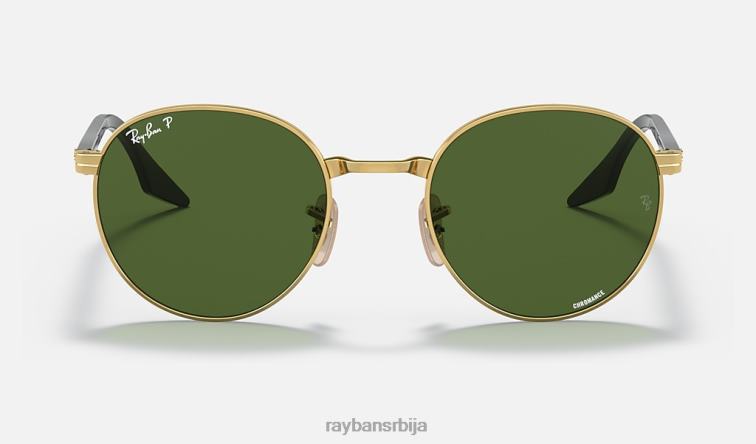 Ray-Ban рб3691 цхроманце P0HP1410 наочаре за сунце полирано златно/тамно зелено мушкарци