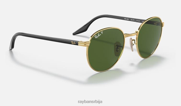 Ray-Ban рб3691 цхроманце P0HP1410 наочаре за сунце полирано златно/тамно зелено мушкарци