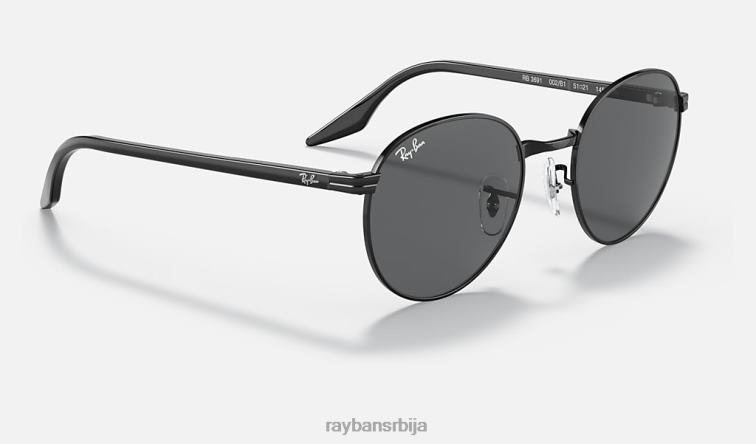 Ray-Ban рб3691 P0HP1422 наочаре за сунце полирана црно/сива мушкарци