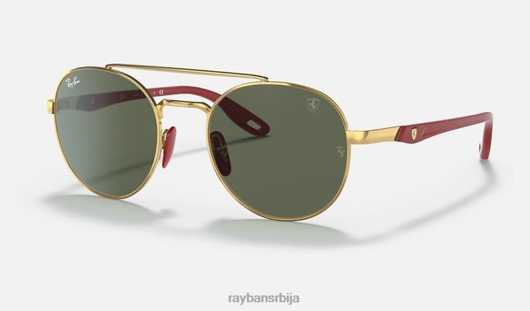 Ray-Ban рб3696м сцудериа феррари колекција P0HP1453 наочаре за сунце полирано златно/тамно зелено мушкарци
