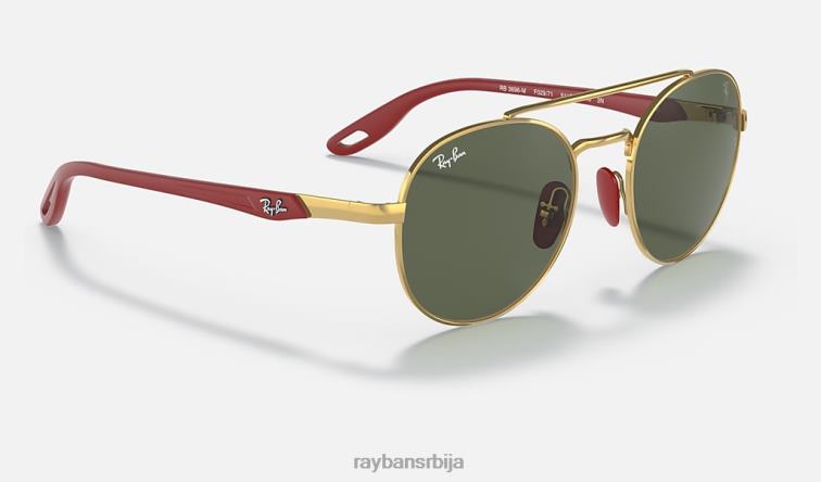Ray-Ban рб3696м сцудериа феррари колекција P0HP1453 наочаре за сунце полирано златно/тамно зелено мушкарци