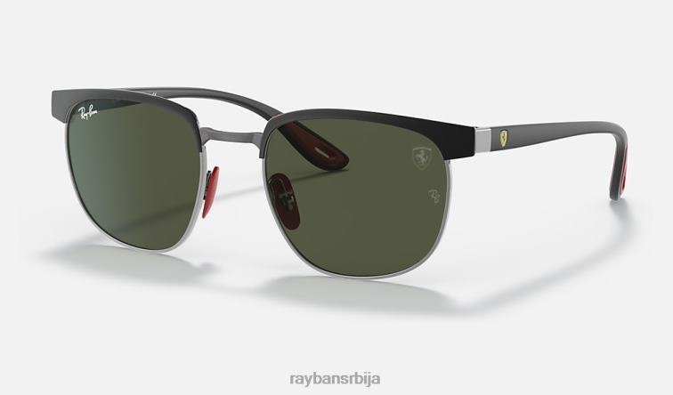 Ray-Ban рб3698м сцудериа феррари колекција P0HP1373 наочаре за сунце мат црна на гунметал/зелена мушкарци