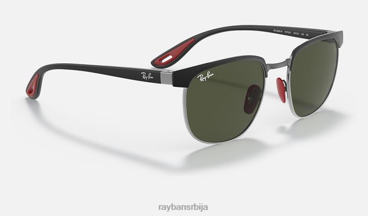 Ray-Ban рб3698м сцудериа феррари колекција P0HP1373 наочаре за сунце мат црна на гунметал/зелена мушкарци