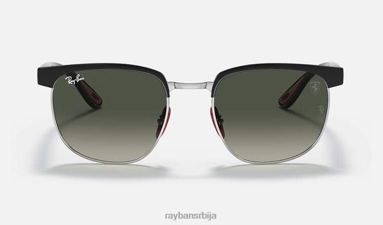 Ray-Ban рб3698м сцудериа феррари колекција P0HP1374 наочаре за сунце полирано црно на сребрно/сиво мушкарци