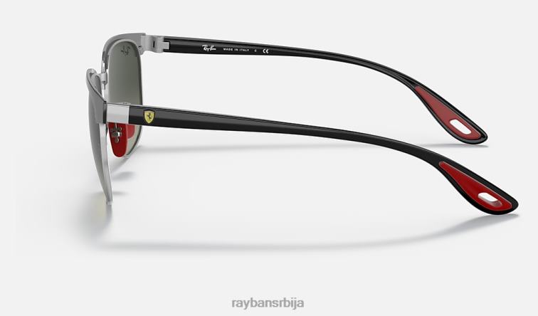Ray-Ban рб3698м сцудериа феррари колекција P0HP1374 наочаре за сунце полирано црно на сребрно/сиво мушкарци