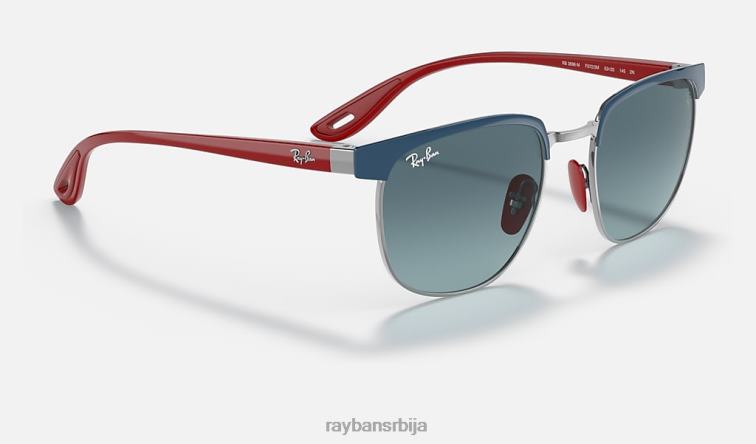 Ray-Ban рб3698м сцудериа феррари колекција P0HP1376 наочаре за сунце углачано плаво на гунметал/плаво мушкарци