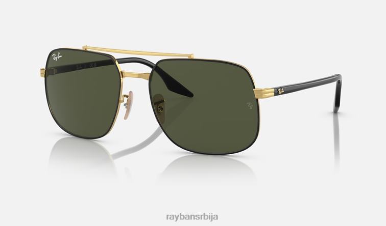 Ray-Ban рб3699 P0HP562 наочаре за сунце полирано црно на златно/зелено мушкарци