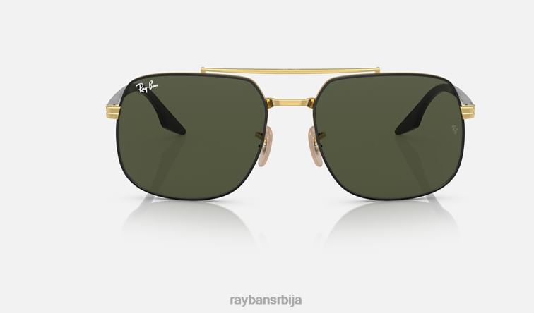 Ray-Ban рб3699 P0HP562 наочаре за сунце полирано црно на златно/зелено мушкарци
