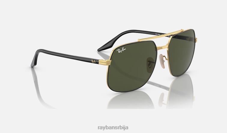 Ray-Ban рб3699 P0HP562 наочаре за сунце полирано црно на златно/зелено мушкарци