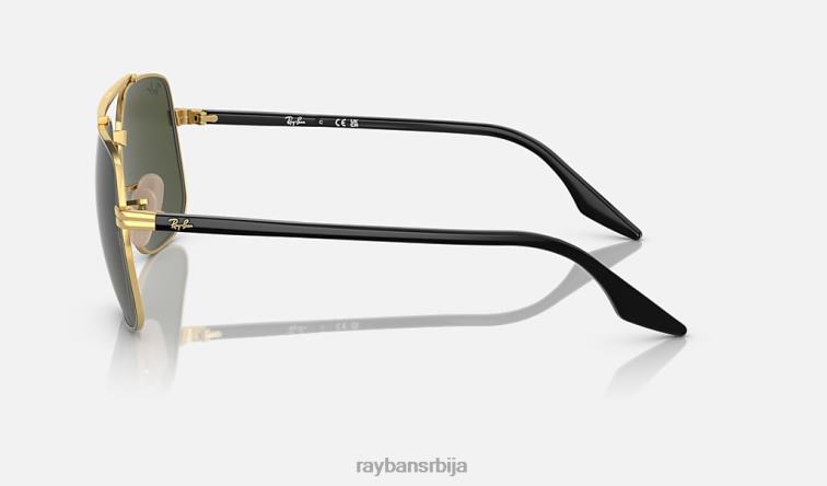 Ray-Ban рб3699 P0HP562 наочаре за сунце полирано црно на златно/зелено мушкарци
