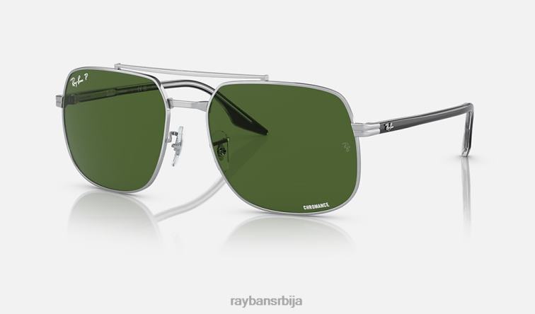 Ray-Ban рб3699 P0HP563 наочаре за сунце полирано сребрно/тамно зелено мушкарци
