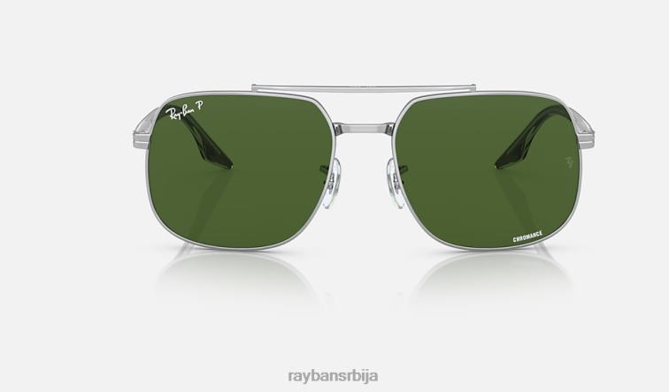 Ray-Ban рб3699 P0HP563 наочаре за сунце полирано сребрно/тамно зелено мушкарци