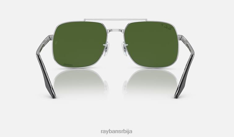 Ray-Ban рб3699 P0HP563 наочаре за сунце полирано сребрно/тамно зелено мушкарци