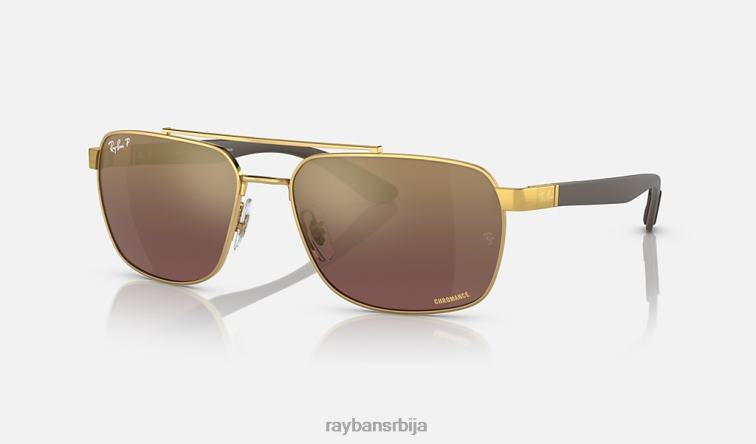 Ray-Ban рб3701 P0HP1499 наочаре за сунце полирано злато/љубичасто/злато мушкарци